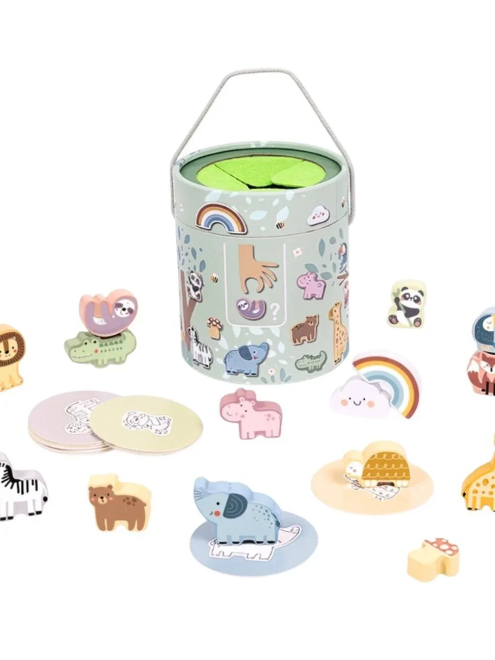 Tooky Toy Wooden Animal Matching Memory Game Montessori Toddler Toy